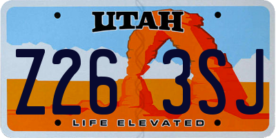 UT license plate Z263SJ