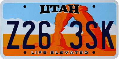 UT license plate Z263SK