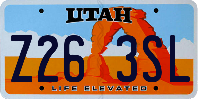 UT license plate Z263SL