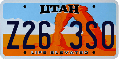UT license plate Z263SO