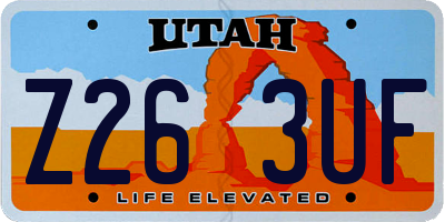 UT license plate Z263UF
