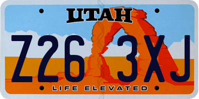 UT license plate Z263XJ