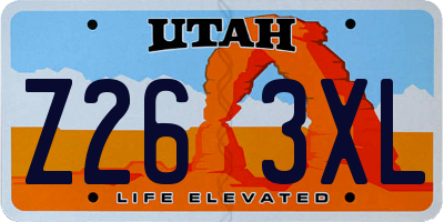 UT license plate Z263XL