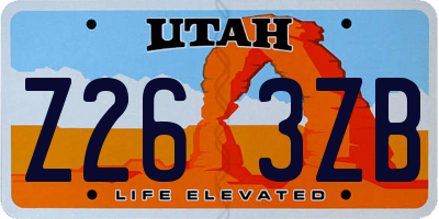 UT license plate Z263ZB