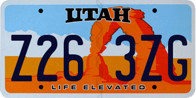 UT license plate Z263ZG