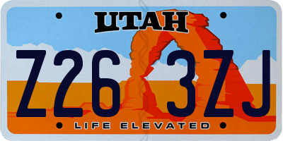UT license plate Z263ZJ
