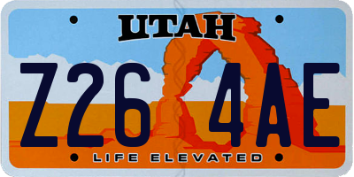 UT license plate Z264AE