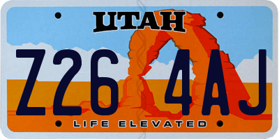 UT license plate Z264AJ