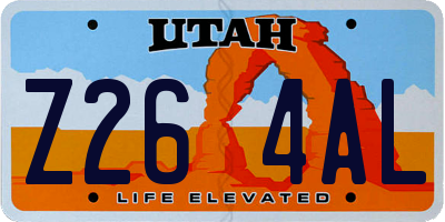 UT license plate Z264AL