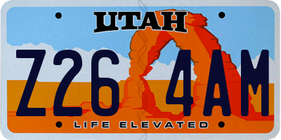 UT license plate Z264AM