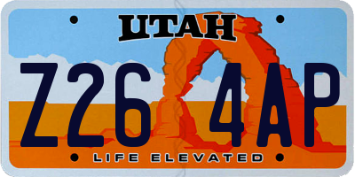 UT license plate Z264AP
