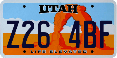 UT license plate Z264BF