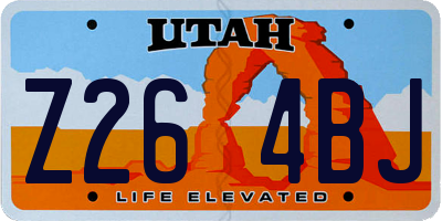 UT license plate Z264BJ