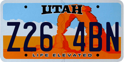 UT license plate Z264BN