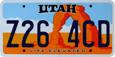 UT license plate Z264CD