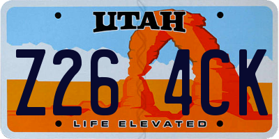 UT license plate Z264CK