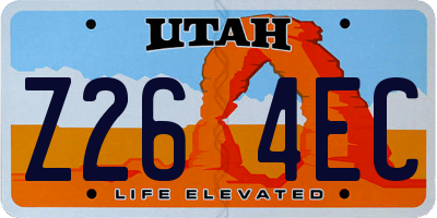 UT license plate Z264EC