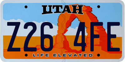 UT license plate Z264FE