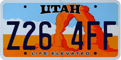 UT license plate Z264FF