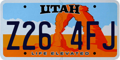 UT license plate Z264FJ