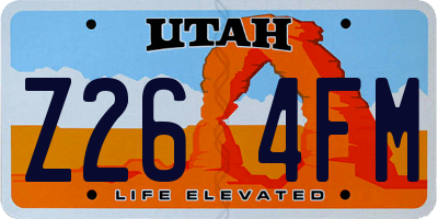UT license plate Z264FM
