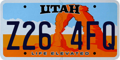 UT license plate Z264FQ