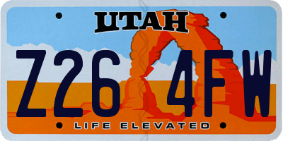 UT license plate Z264FW