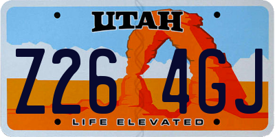 UT license plate Z264GJ