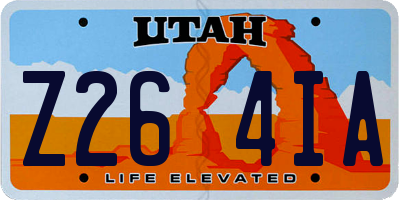 UT license plate Z264IA