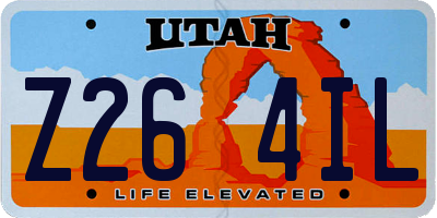 UT license plate Z264IL