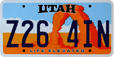 UT license plate Z264IN
