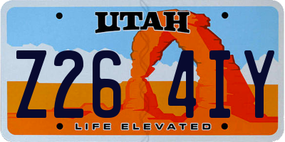UT license plate Z264IY