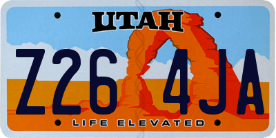 UT license plate Z264JA