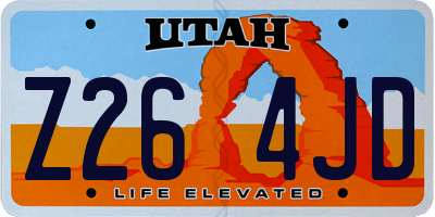 UT license plate Z264JD