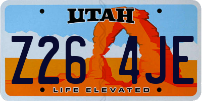 UT license plate Z264JE