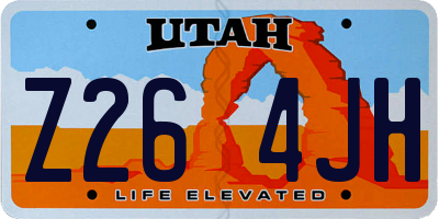 UT license plate Z264JH