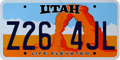 UT license plate Z264JL