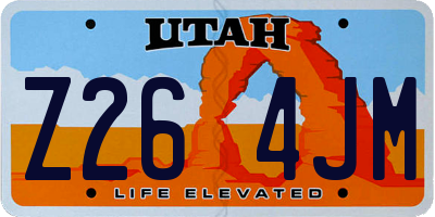 UT license plate Z264JM