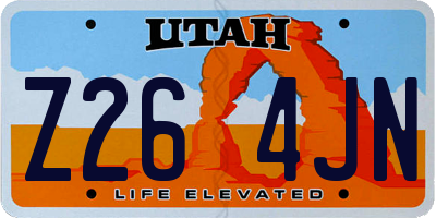 UT license plate Z264JN