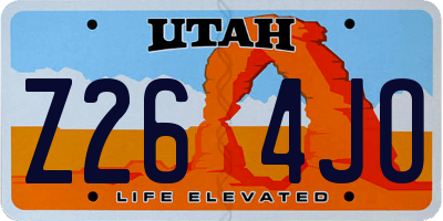 UT license plate Z264JO