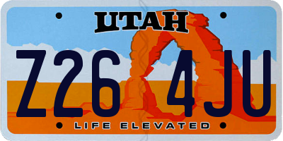 UT license plate Z264JU