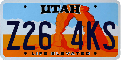 UT license plate Z264KS
