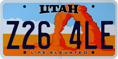 UT license plate Z264LE