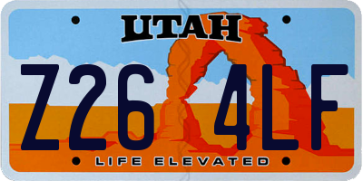 UT license plate Z264LF