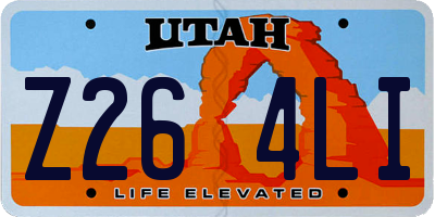 UT license plate Z264LI