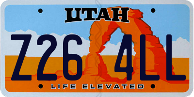 UT license plate Z264LL