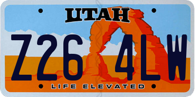 UT license plate Z264LW