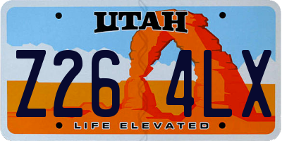 UT license plate Z264LX