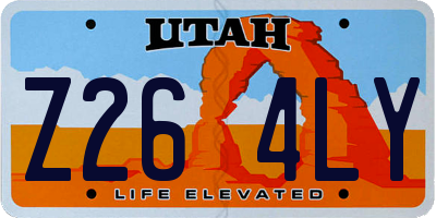 UT license plate Z264LY