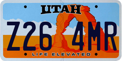 UT license plate Z264MR